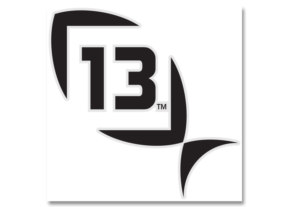 13 Fishing Black Icon Logo Vinyl Decal